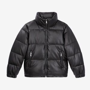 H&M Faux Leather Coat/ Bomber Jacket Size XS